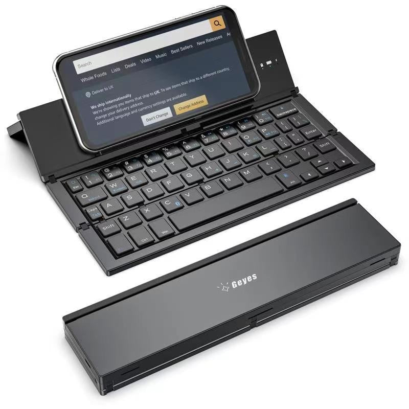 Geyes Bluetooth Wireless Foldable Keyboard, Three-System Dual-Mode
