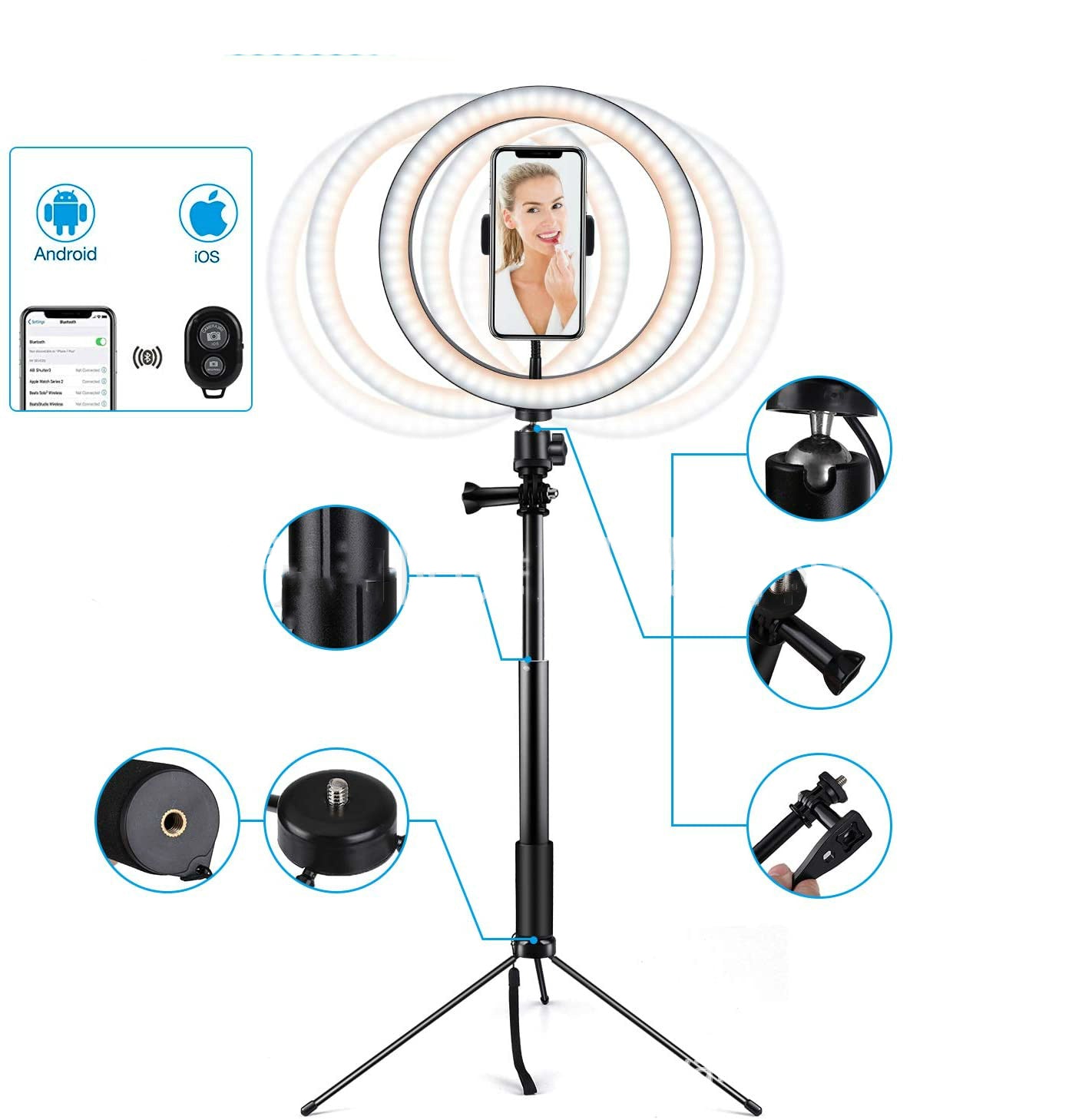 10 LED Ring Light Lamp Tripod Stand