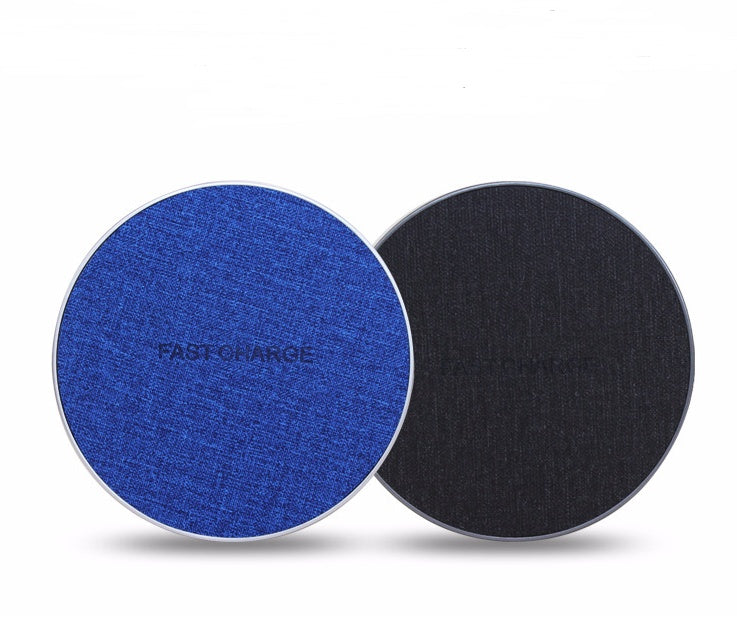 QI fast wireless charger new round fabric wireless charger