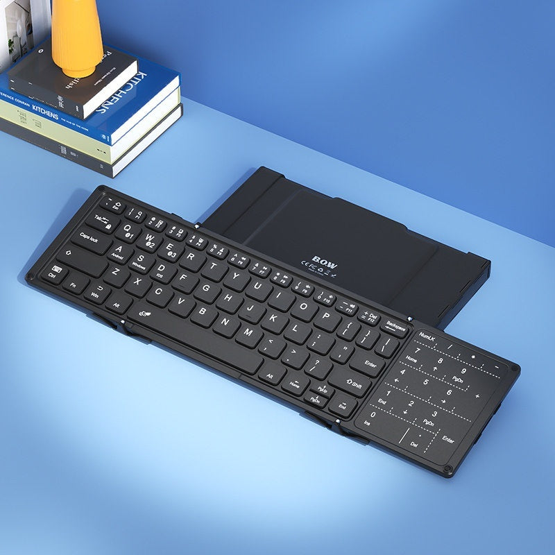 Foldable Wireless Bluetooth Keyboard With Digital Touchpad For External Laptop Use