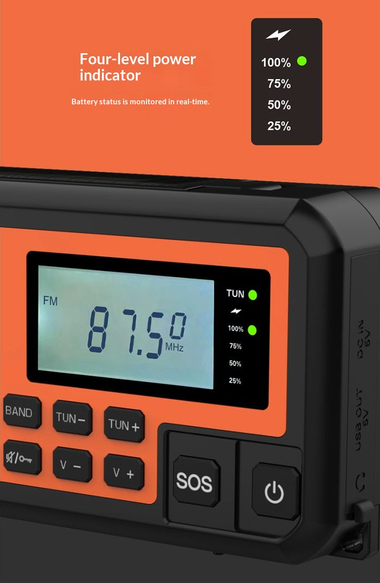 Outdoor Solar-powered Flashlight Power Bank