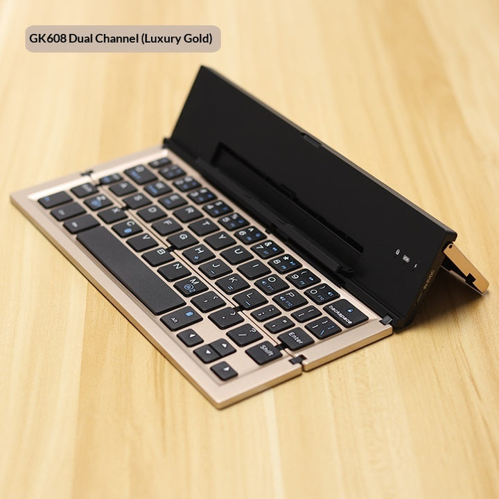 Geyes Bluetooth Wireless Foldable Keyboard, Three-System Dual-Mode