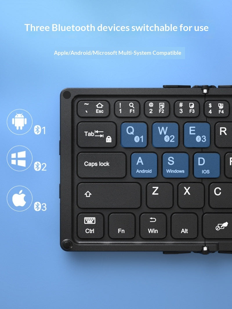 Foldable Wireless Bluetooth Keyboard With Digital Touchpad For External Laptop Use