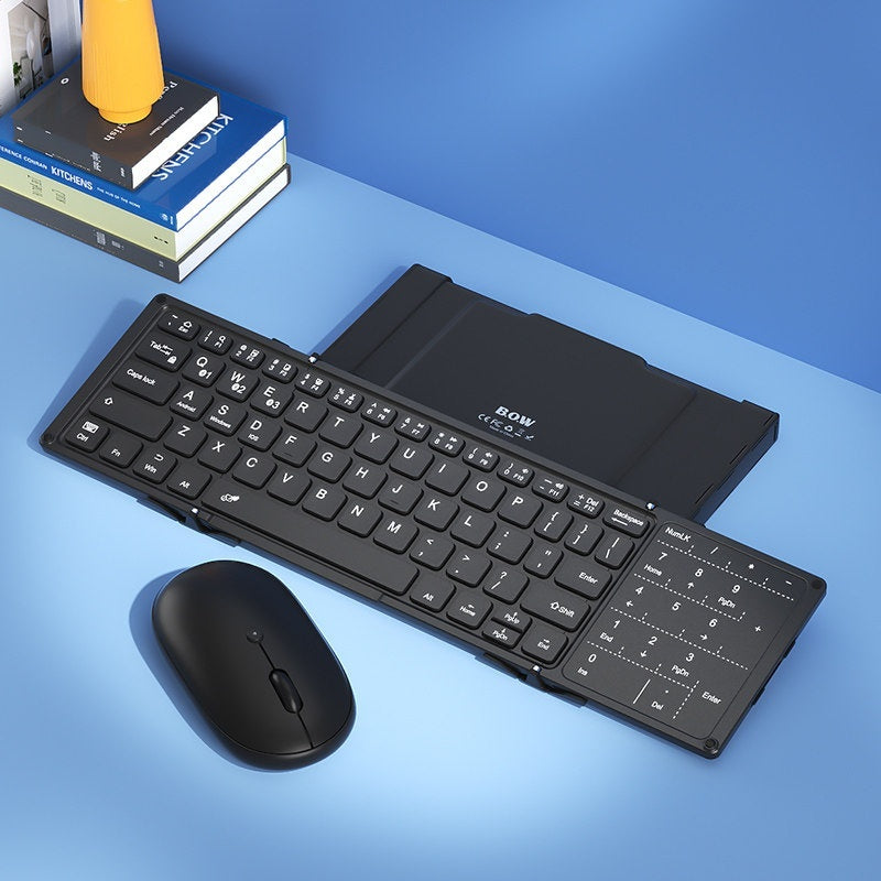 Foldable Wireless Bluetooth Keyboard With Digital Touchpad For External Laptop Use