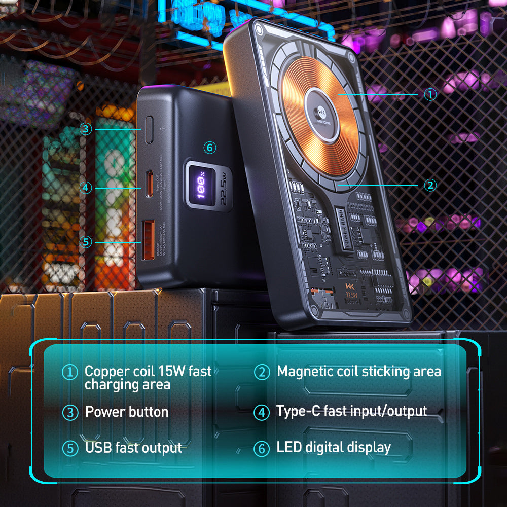 Transparent Magnetic Portable Wireless Power Bank