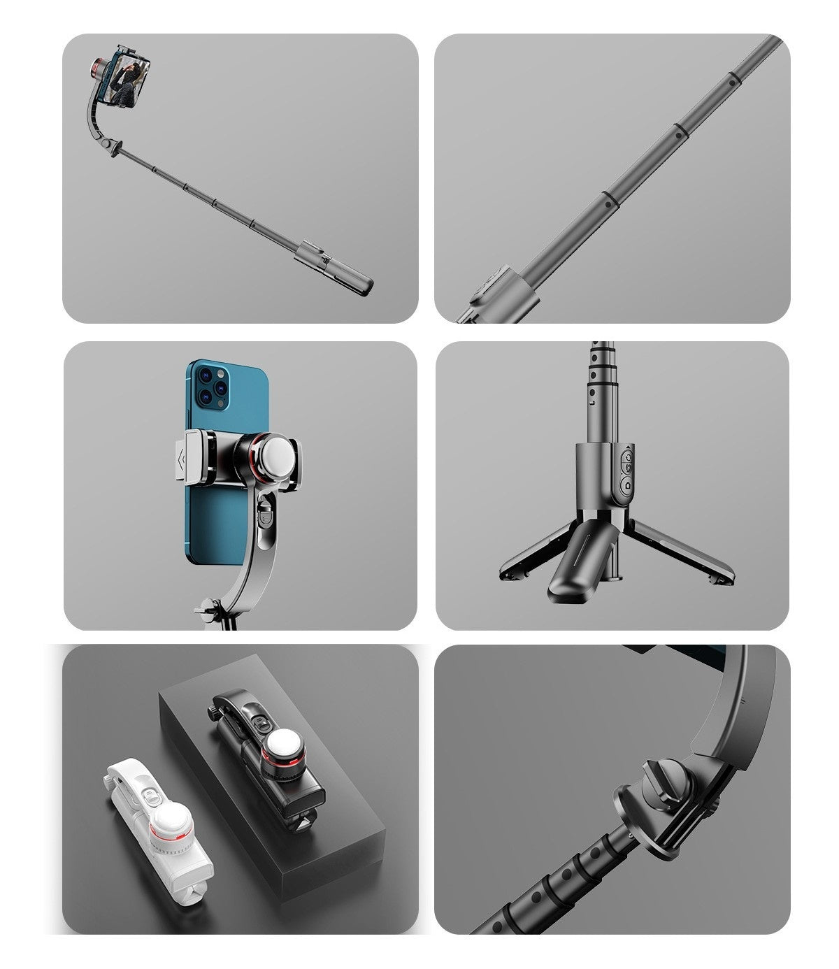 Hand-held Tripod Head Selfie Stick